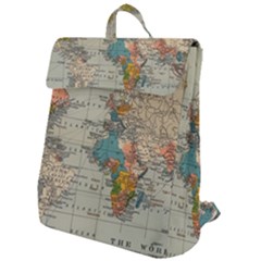 Vintage World Map Flap Top Backpack