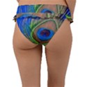 Blue Peacock Feather Frill Bikini Bottoms View2