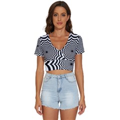 Spider Web Hypnotic V-neck Crop Top