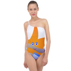Beach Sea Shell Swimming Classic One Shoulder Swimsuit