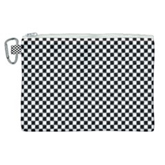 Black And White Checkerboard Background Board Checker Canvas Cosmetic Bag (xl) by Amaryn4rt
