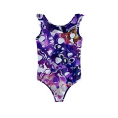 Paint Texture Purple Watercolor Kids  Frill Swimsuit