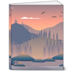 Cool Landscape Night Minimal Art Minimalist 8  X 10  Hardcover Notebook