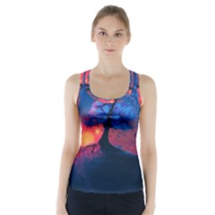 Dark Tree Sunset Landscape Art Racer Back Sports Top
