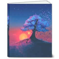 Dark Tree Sunset Landscape Art 8  X 10  Hardcover Notebook
