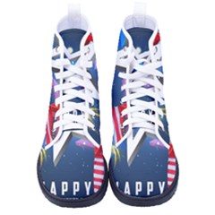 4th Of July Happy Usa Independence Day Men s High-top Canvas Sneakers