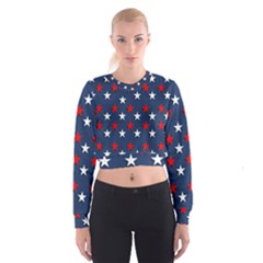 Patriotic Colors America Usa Red Cropped Sweatshirt by Celenk