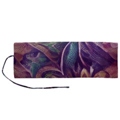 Abstract African Art Pattern Roll Up Canvas Pencil Holder (m)