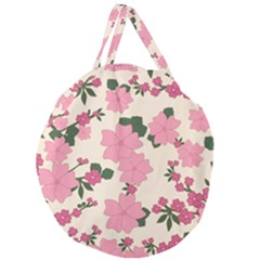 Floral Vintage Flowers Giant Round Zipper Tote by Dutashop