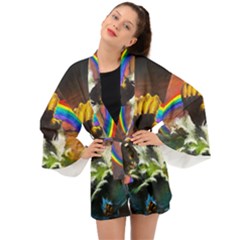 Rainbow Color Long Sleeve Kimono by uniart180623