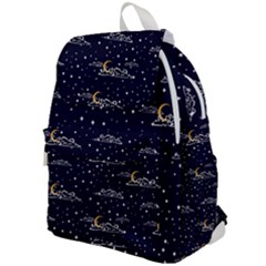 Hand-drawn-scratch-style-night-sky-with-moon-cloud-space-among-stars-seamless-pattern-vector-design- Top Flap Backpack by uniart180623