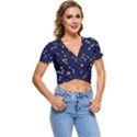 Seamless-pattern-with-cartoon-zodiac-constellations-starry-sky Short Sleeve Foldover Tee View1