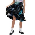 Colorful-abstract-pattern-consisting-glowing-lights-luminescent-images-marine-plankton-dark Kids  Ruffle Flared Wrap Midi Skirt View1