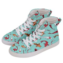 Pattern-with-koi-fishes Women s Hi-top Skate Sneakers