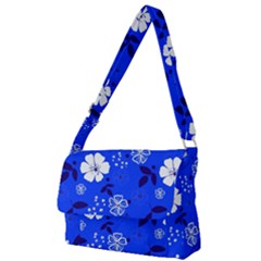 Blooming-seamless-pattern-blue-colors Full Print Messenger Bag (l)