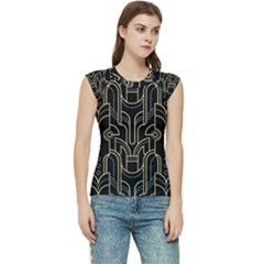 Art-deco-geometric-abstract-pattern-vector Women s Raglan Cap Sleeve Tee