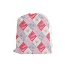 Cute-kawaii-patches-seamless-pattern Drawstring Pouch (large)