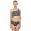 Elegant-pattern-with-golden-tropical-leaves Spliced Up Two Piece Swimsuit View1