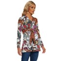 Natural-seamless-pattern-with-tiger-blooming-orchid Long Sleeve Drawstring Hooded Top View3