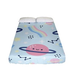 Cute-planet-space-seamless-pattern-background Fitted Sheet (full/ Double Size)