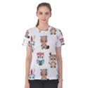 Cute-cartoon-boho-animals-seamless-pattern Women s Cotton Tee View1
