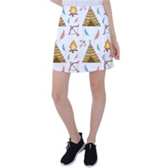 Cute-cartoon-native-american-seamless-pattern Tennis Skirt by uniart180623
