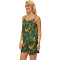 Cute-seamless-pattern-bird-with-berries-leaves Satin Pajama Short Set View2
