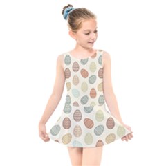 Seamless-pattern-colorful-easter-egg-flat-icons-painted-traditional-style Kids  Skater Dress Swimsuit