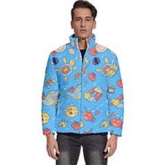 Hand-drawn-seamless-pattern-summer-time Men s Puffer Bubble Jacket Coat