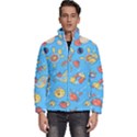 Hand-drawn-seamless-pattern-summer-time Men s Puffer Bubble Jacket Coat View1