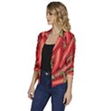 Seamless-chili-pepper-pattern Women s Draped Front 3/4 Sleeve Shawl Collar Jacket View2