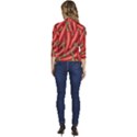 Seamless-chili-pepper-pattern Women s Draped Front 3/4 Sleeve Shawl Collar Jacket View4