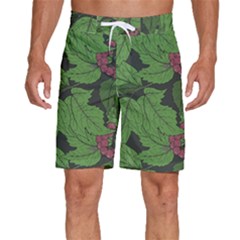 Seamless-pattern-with-hand-drawn-guelder-rose-branches Men s Beach Shorts