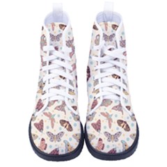 Pattern-with-butterflies-moths Men s High-top Canvas Sneakers