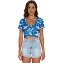 Storm-waves-seamless-pattern-raging-ocean-water-sea-wave-vintage-japanese-storms-print-illustration- V-Neck Crop Top View1