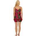 Seamless-pattern-with-colorful-bush-roses V-Neck Satin Pajamas Set View4