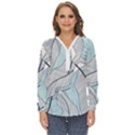 Tropical Flower Seamless Pattern Zip Up Long Sleeve Blouse View1