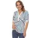 Tropical Flower Seamless Pattern Zip Up Long Sleeve Blouse View2