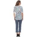 Tropical Flower Seamless Pattern Zip Up Long Sleeve Blouse View4