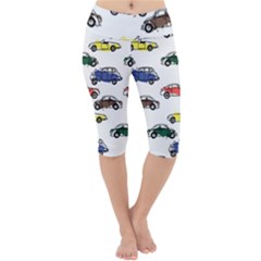 Cars-pattern Lightweight Velour Cropped Yoga Leggings
