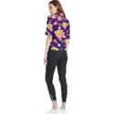 Owl-pattern-background Frill Neck Blouse View2