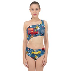 Seamless-pattern-vehicles-cartoon-with-funny-drivers Spliced Up Two Piece Swimsuit