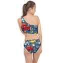 Seamless-pattern-vehicles-cartoon-with-funny-drivers Spliced Up Two Piece Swimsuit View2