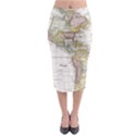 Vintage Map Of The Americas Midi Pencil Skirt View1
