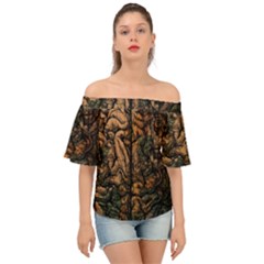 Always On My Mind Brain Map Vintage Off Shoulder Short Sleeve Top