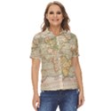 Old World Map Of Continents The Earth Vintage Retro Women s Short Sleeve Double Pocket Shirt View1