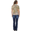 Old World Map Of Continents The Earth Vintage Retro Women s Short Sleeve Double Pocket Shirt View4