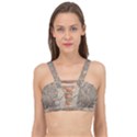 Vintage Map Europe Cage Up Bikini Top View1
