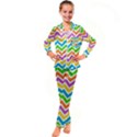 Chevron-pattern-design-texture Kids  Satin Long Sleeve Pajamas Set View1