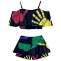 Handprints-hand-print-colourful Kids  Off Shoulder Skirt Bikini View2